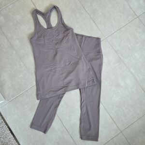 lululemon athletica Mauve Racerback Tank and Cropped Leggings Set